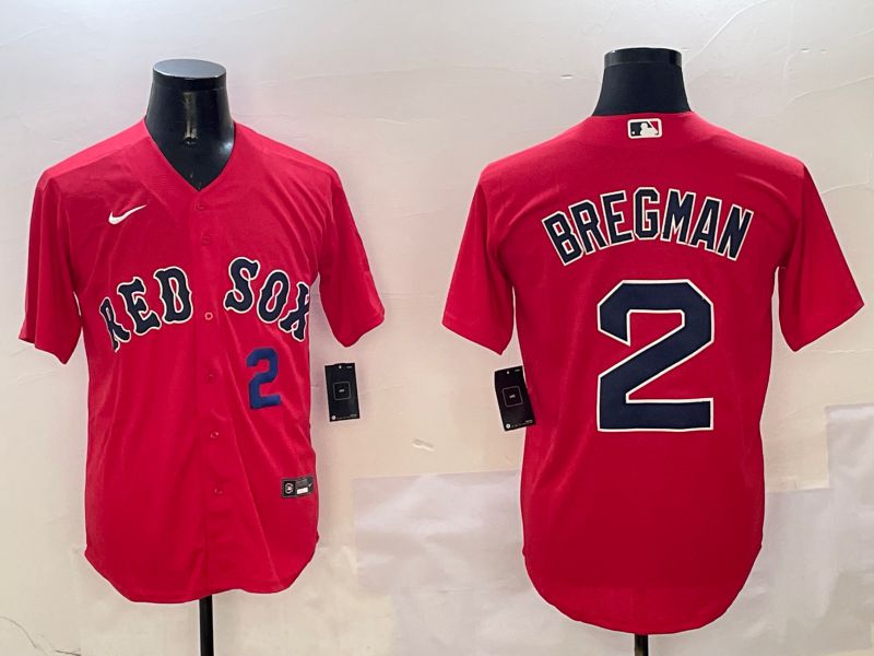 Men Boston Red Sox 2 Bregman Red Game 2025 Nike MLB Jersey style 4